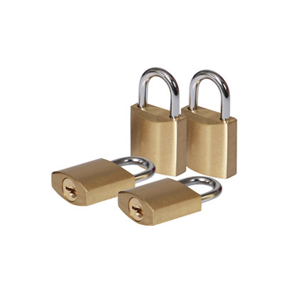 Smith & Locke Brass Open Shackle Padlock (W)21Mm, Pack Of 4