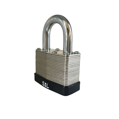 Smith & Locke Laminated Steel Black Open Shackle Padlock (W)40Mm