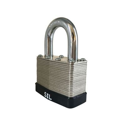 Smith & Locke Laminated Steel Black Open Shackle Padlock (W)50Mm