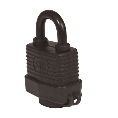 Smith & Locke Laminated Steel Black Open Shackle Padlock (W)59Mm