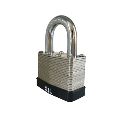 Smith & Locke Laminated Steel Black Open Shackle Padlock (W)30Mm