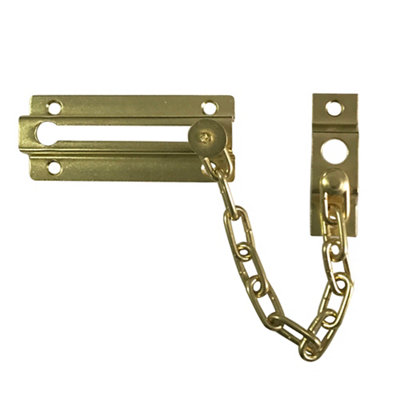 Smith & Locke Polished Brass Effect Steel Door Chain, (L)195Mm