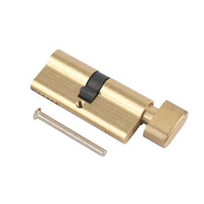 Smith & Locke Brass Single Euro Thumbturn Cylinder Lock, (L)70Mm (W)33Mm