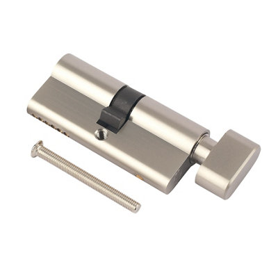 Smith & Locke Nickel Effect Brass Single Euro Thumbturn Cylinder Lock, (L)80Mm (W)33Mm
