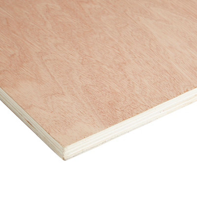 B&Q Hardwood Plywood Board (L)2.44M (W)1.22M (T)18Mm 27000G