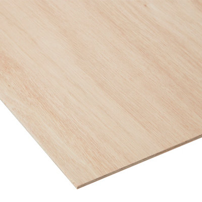 B&Q Natural Hardwood Plywood Board (L)1.22M (W)0.61M (T)3.6Mm 1500G