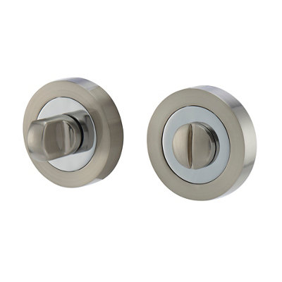 Colours Jaslo Polished Chrome Effect Zamak Bathroom Turn & Release Lock (Dia)52Mm