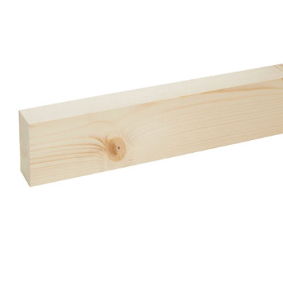 B&Q Smooth Planed Pse Whitewood Spruce Stick Timber (L)2.4M (W)70Mm (T)34Mm