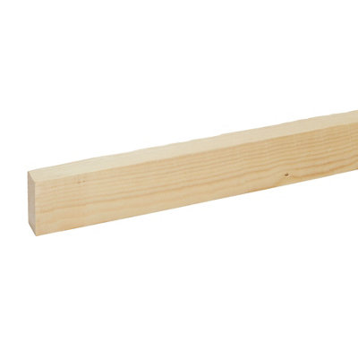 B&Q Rough Sawn Whitewood Spruce Stick Timber (L)2.4M (W)50Mm (T)25Mm