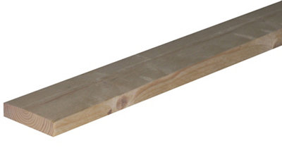 B&Q Rough Sawn Whitewood Spruce Stick Timber (L)2.4M (W)100Mm (T)25Mm