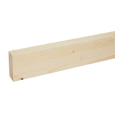 B&Q Rough Sawn Whitewood Spruce Stick Timber (L)2.4M (W)75Mm (T)32Mm