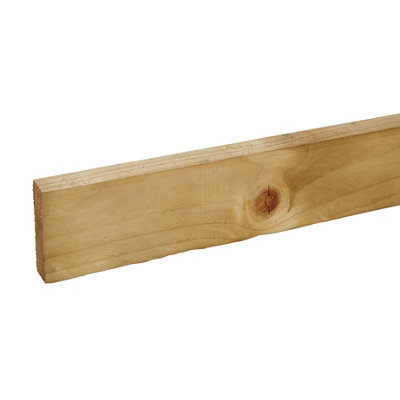 B&Q Rough Sawn Treated Whitewood Stick Timber (L)2.4M (W)75Mm (T)22Mm