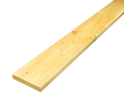 B&Q Rough Sawn Treated Whitewood Spruce Stick Timber (L)2.4M (W)150Mm (T)22Mm