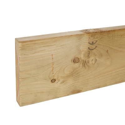 B&Q Planed C16 Treated Whitewood Spruce Stick Timber (L)4.8M (W)220Mm (T)45Mm