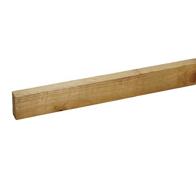 B&Q Rough Sawn Treated Whitewood Stick Timber (L)2.4M (W)38Mm (T)19Mm