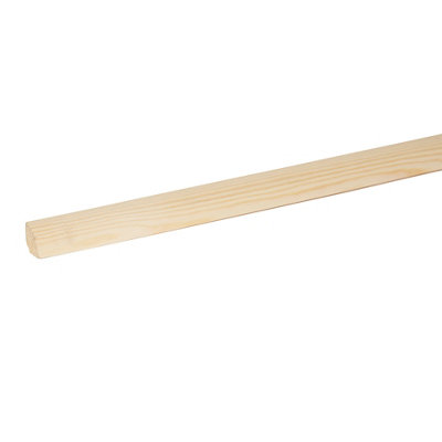 B&Q Planed Pine Quadrant Moulding (L)2400Mm (W)27Mm (T)27Mm