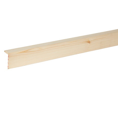 B&Q Unfinished Pine L-Shape Moulding (L)2400Mm (W)45Mm (T)27Mm