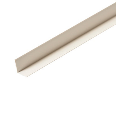 B&Q White Polyvinyl Chloride (Pvc) Angle Profile, (L)2.4M (W)25Mm (T)25Mm