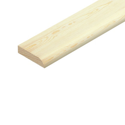 B&Q Natural Pine Flat D-Shaped Moulding (L)2400Mm (W)34Mm (T)8Mm