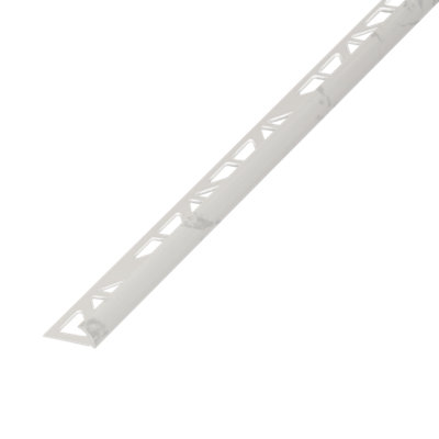 Diall White Marble Effect 9Mm Round Polyvinyl Chloride (Pvc) External Edge Tile Trim, (W)27Mm