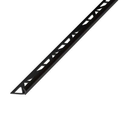 Diall Black 9Mm Round Polyvinyl Chloride (Pvc) External Edge Tile Trim, (W)27Mm