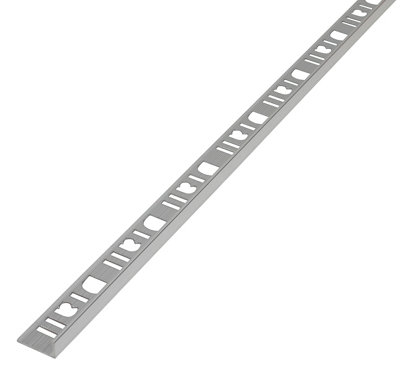 Diall Polishedchrome Effect 8Mm Straight Aluminium External Edge Tile Trim