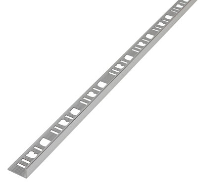 Diall Polishedchrome Effect 10Mm Straight Aluminium External Edge Tile Trim