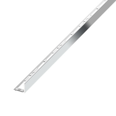 Diall Polishedchrome Effect 12.5Mm Straight Aluminium External Edge Tile Trim