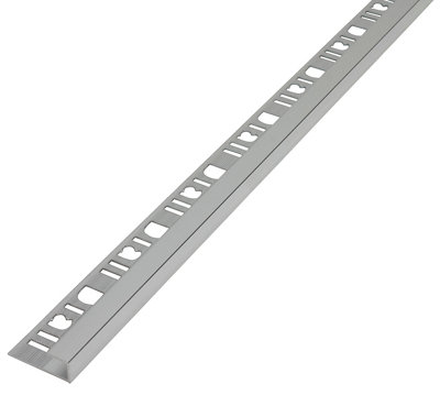 Diall Polishedchrome Effect 8Mm Straight Aluminium External Edge Tile Trim