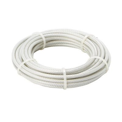 Diall Pvc & Steel Cable, (L)10M (Dia)6Mm, 880G