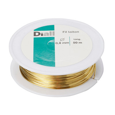 Diall Brass Wire, (L)50M (Dia)0.8Mm