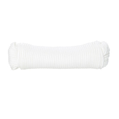 Diall White Polypropylene Braided Rope, (L)20M (Dia)3Mm