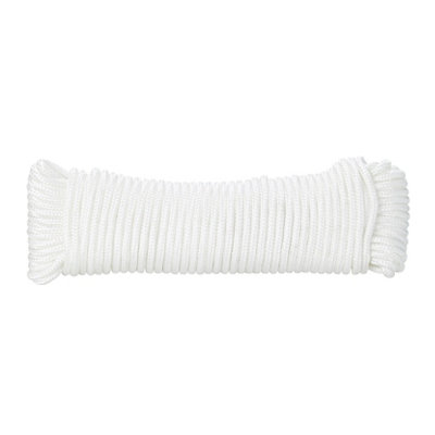 Diall White Polypropylene Braided Rope, (L)10M (Dia)4Mm