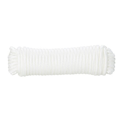 Diall White Polypropylene Braided Rope, (L)10M (Dia)5Mm