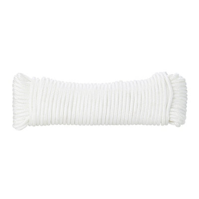 Diall White Polypropylene Braided Rope, (L)20M (Dia)4Mm