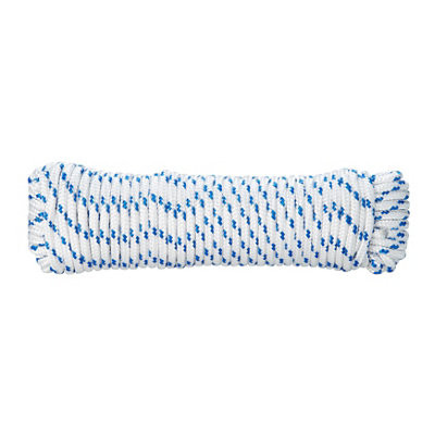Diall Blue & White Polypropylene Braided Rope, (L)20M (Dia)6Mm