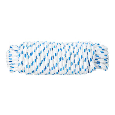 Diall Blue & White Polypropylene Braided Rope, (L)15M (Dia)12Mm