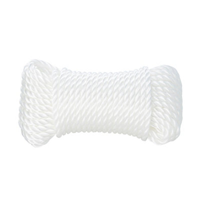 Diall White Polypropylene Twisted Rope, (L)15M (Dia)6Mm
