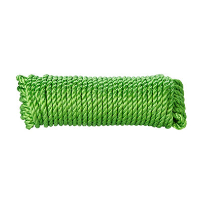 Diall Green Polypropylene Twisted Rope, (L)15M (Dia)10Mm