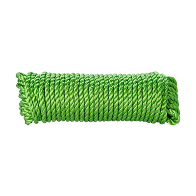 Diall Green Polypropylene Twisted Rope, (L)7.5M (Dia)10Mm