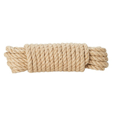 Diall Natural Hemp Twisted Rope, (L)10M (Dia)8Mm