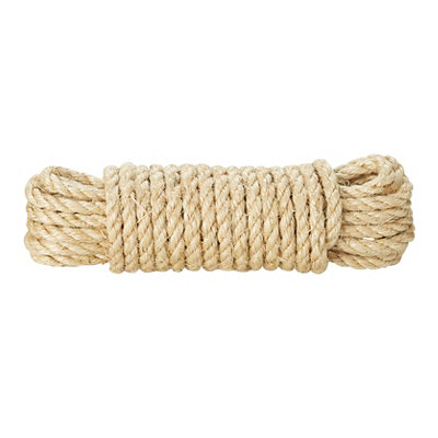Diall Natural Sisal Twisted Rope, (L)10M (Dia)4Mm