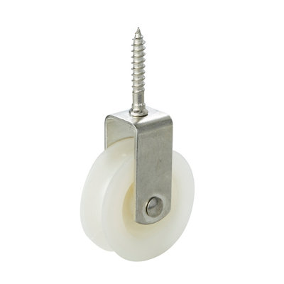 Diall Zinc-Plated White 1 Wheel Pulley, (Dia)50Mm (Max)15Kg