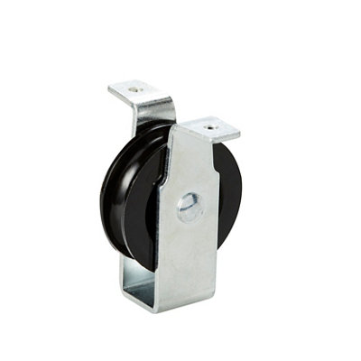 Diall Zinc-Plated Black 1 Wheel Pulley, (Dia)40Mm (Max)35Kg