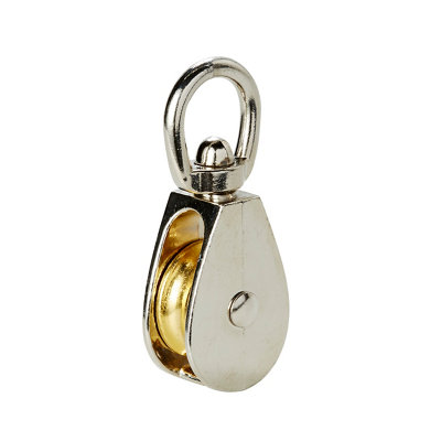 Diall Nickel & Zinc-Plated Grey & Yellow 1 Wheel Pulley, (Dia)32Mm (Max)50Kg