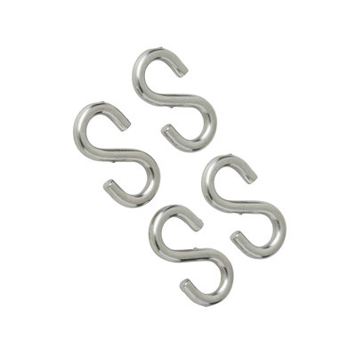 Diall Zinc-Plated Steel S-Hook (H)25Mm (Dia)1.4Mm, Pack Of 4