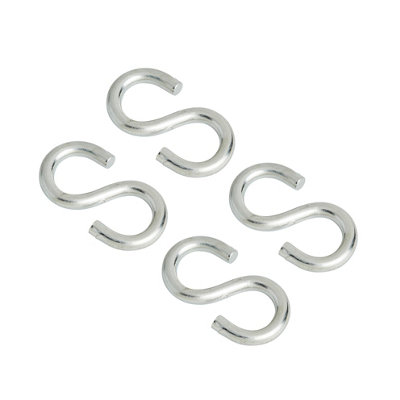 Diall Zinc-Plated Steel S-Hook (H)25Mm, Pack Of 4