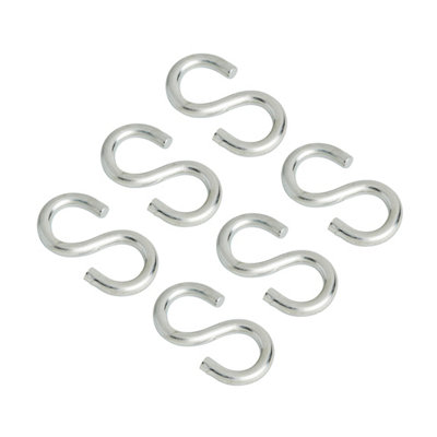 Diall Zinc-Plated Steel S-Hook (H)30Mm, Pack Of 6