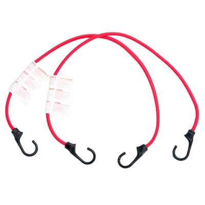 Diall Red Bungee Cord With Hooks (Dia)8Mm (L)0.8M, Pack Of 2