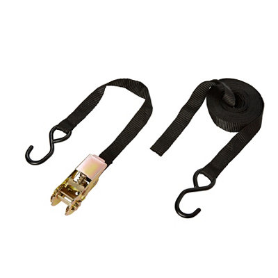 Diall 2 Hook Black Ratchet Tie Down & Hook (L)5M (W)25Mm
